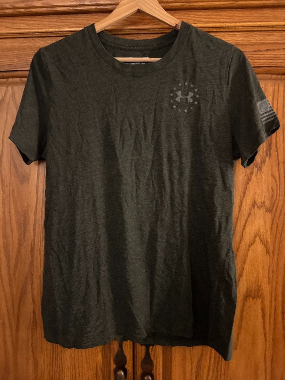 Under Armour X Wounded Warrior Project Heatgear Dark Gray Short Sleeve Logo Tee